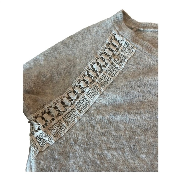 2 Anthro Knitted & Knotted Grey Wool Alpacas Sweaters Cable Knit Crochet Size XS - Picture 14 of 16